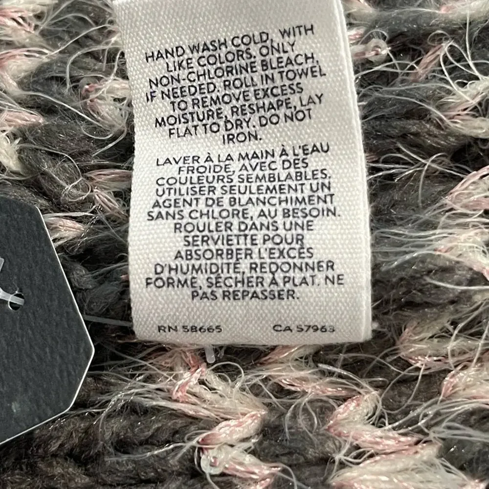 Melrose & Market Marled Gray/ Pink Chunky Garter Knit Infinity Loop Scarf OS